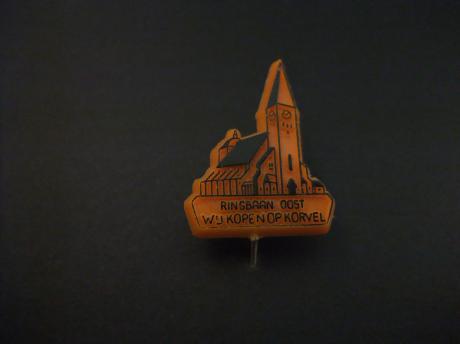 Ondernemersvereniging Korvel Vooruit - Tilburg, Ringbaan Oost, Sacramentskerk of de kerk van het Allerheiligste Sacrament , oranje